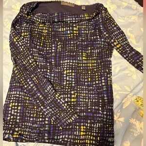 Esprit blue and Yellow Patterned off shoulder top